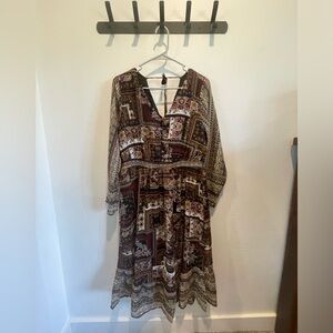 Sara Michelle Brown Midi Dress